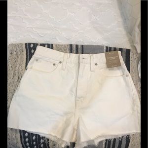 Madewell mom jeans white shorts